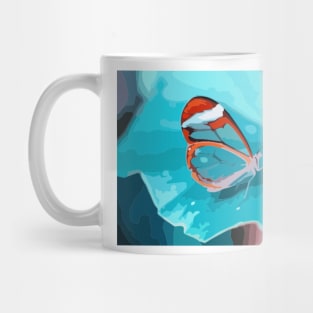 Glass Winged Butterfly Digital Painting Mug